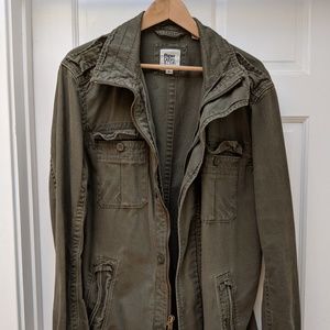 Paper Denim Jacket in Olive Green